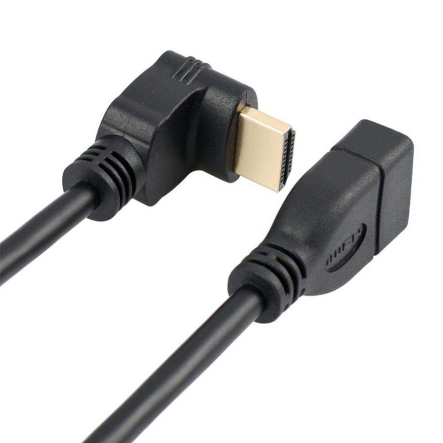 MA 90 Degree Angle HDMI Male to Female Adapter Converter Extender Cable