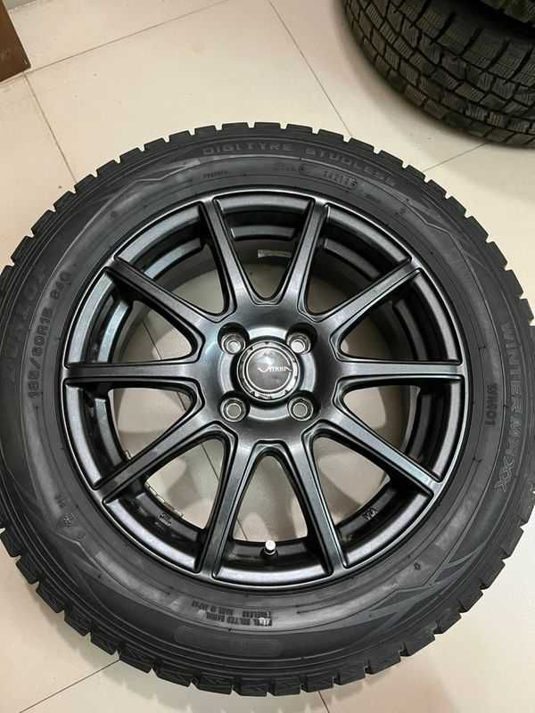 4 Hole 15 Inch Alloy Rims With 185 Size Dunlop New Tires