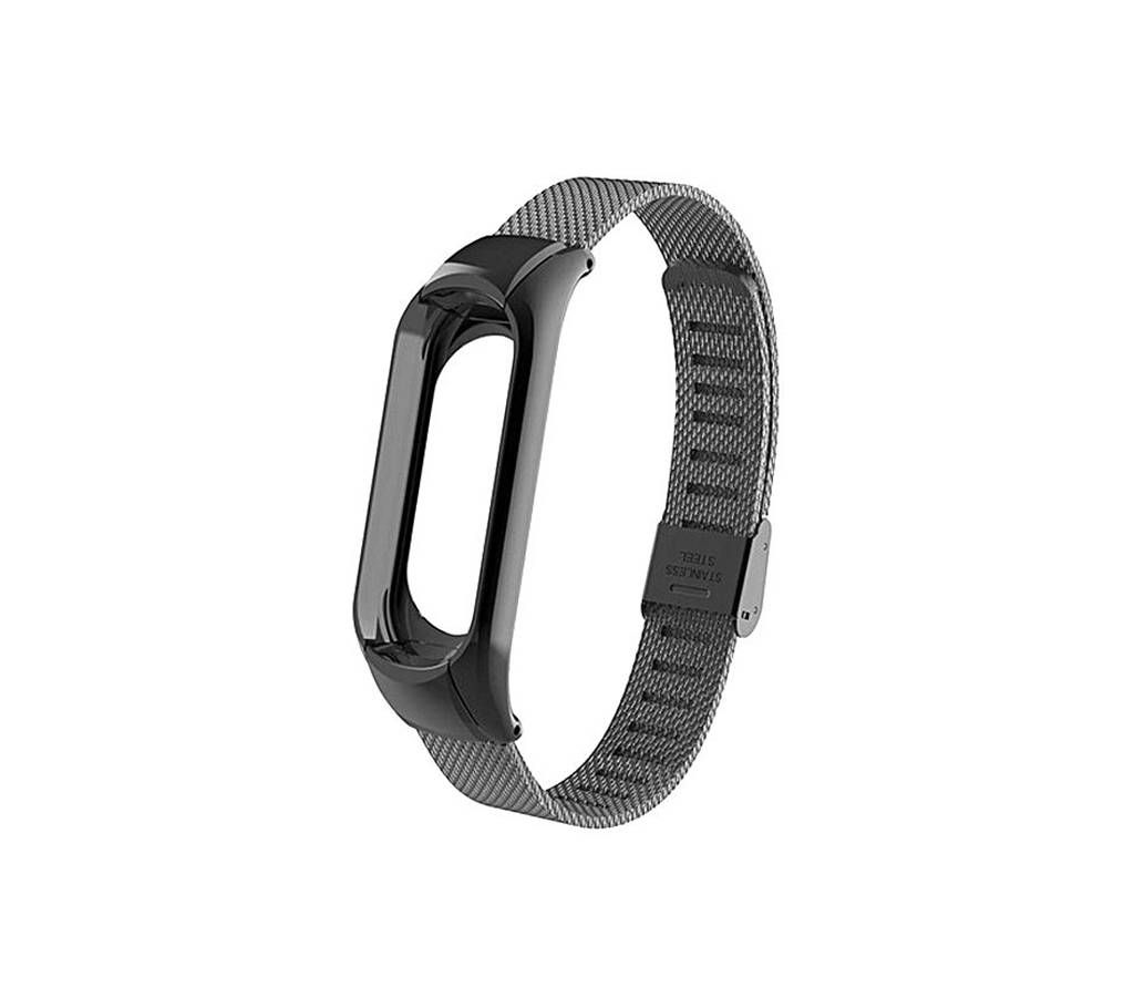 Mi Band 3 Replacement Stainless Steel Wristband Bracelet Strap - Black