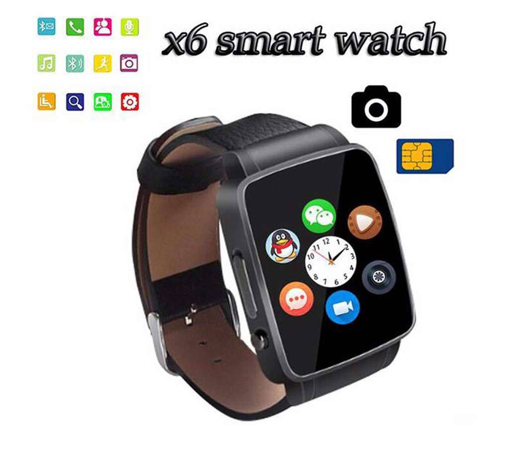 x6s black smart mobile watch-sim supported 