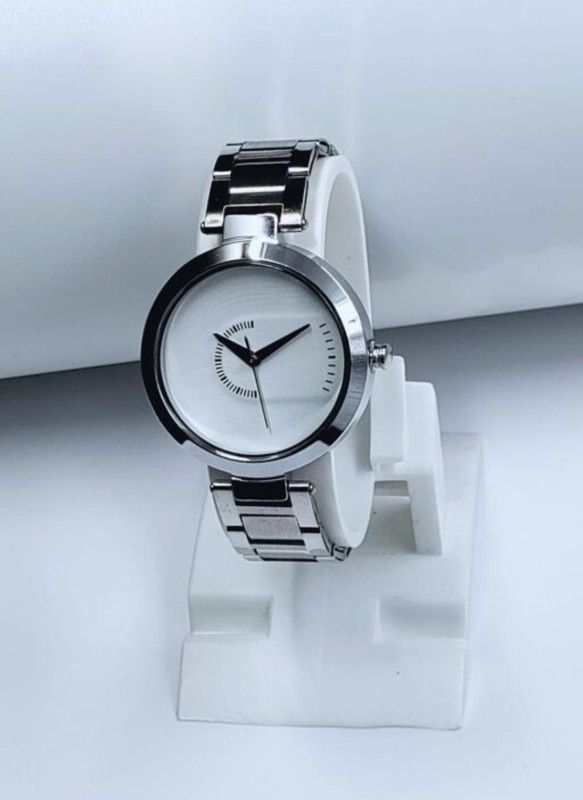 Unique WHITE Awesome stainless steel chain Analog Watch - For Girls ADS217