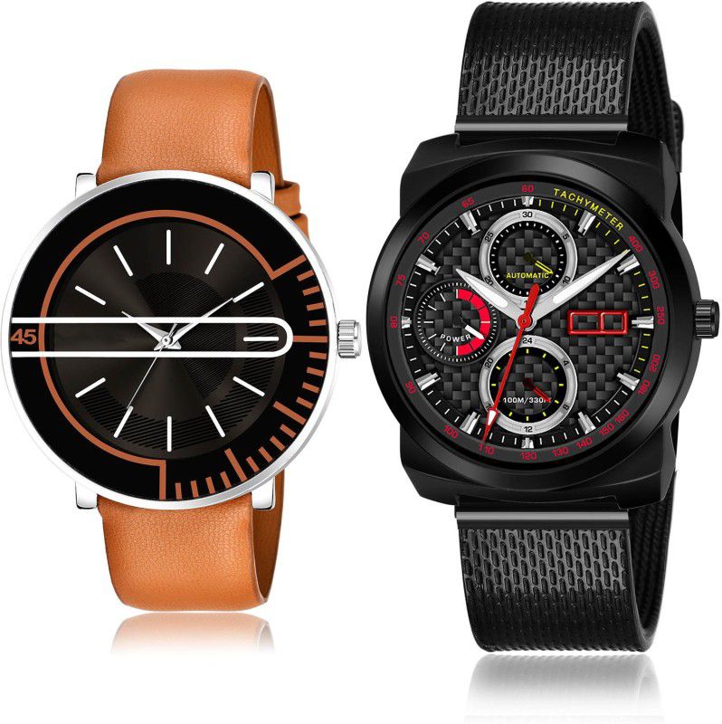 Analog Watch - For Men New Fashionable 2 Watch Combo For Boys And Men - BL46.71-(60-S-10)