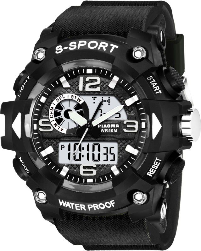 New Gen Black S-Shock Analog-Digital Watch - For Men BLACK Chronograph