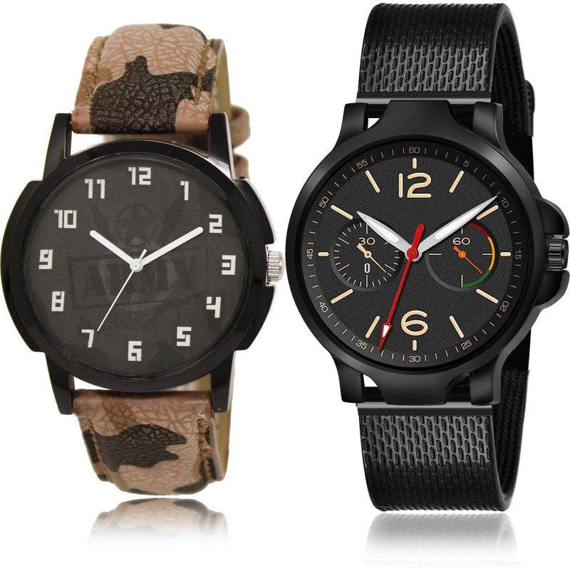 Analog Watch - For Men Contemporary Analogue 2 Watch Combo For Boys And Men - BL46.3-(64-S-10)
