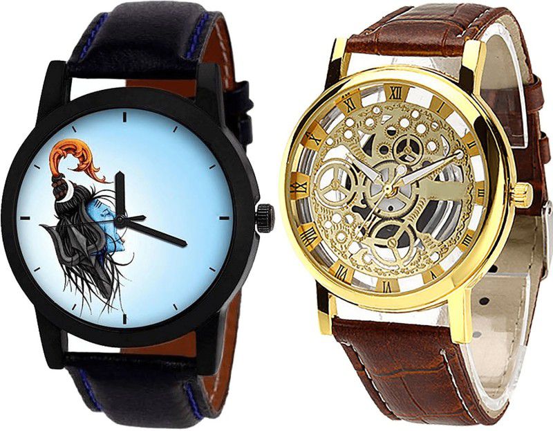combo watch Analog Watch - For Girls Mahadev And Open Analogue Black And Brown Color Boys And Men Watch - B22-B45