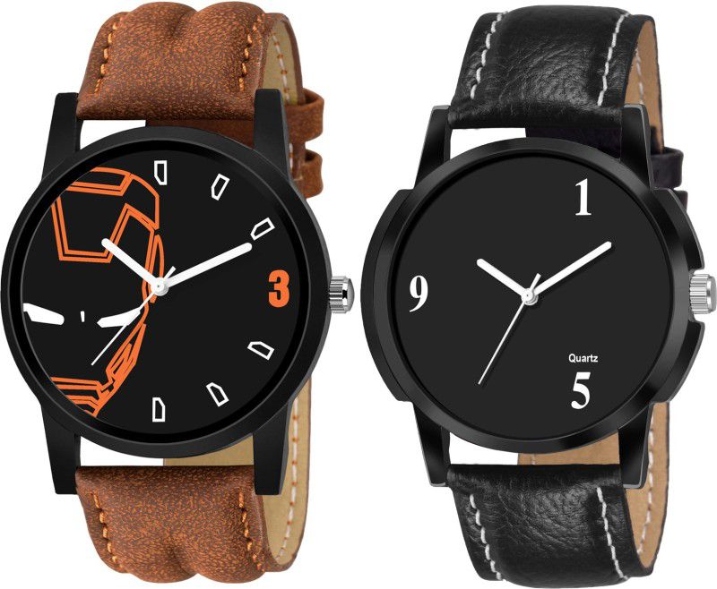 New Stylish and Attractive Unique designer Quartz Movement Men's and Boy's 2 Gorgeous Watch (Combo Offer) Analog Watch - For Men L_M_04_06