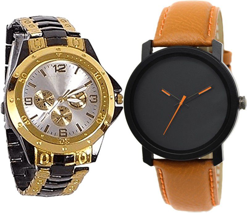 combo watch Analog Watch - For Girls Treading Technology Analogue Black And Brown Color Boys And Men Watch - B73-BL46.20 (Combo Of 2 )