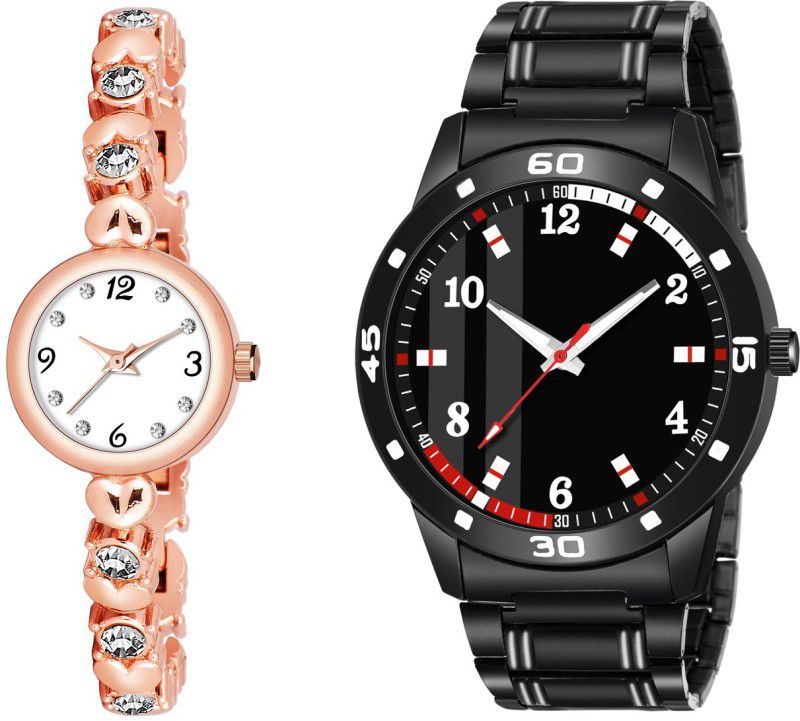 Pack Of 2 Unique New Couple Combo Watch For Boys and Girls Analog Watch - For Couple VH_L_779_KJR_061
