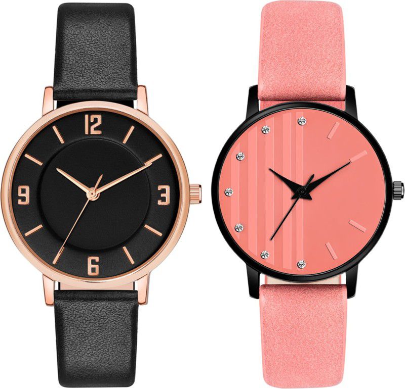 MT391323 Girls Attractive Leather Belt Combo (Pack of 2) Analog Watch - For Girls