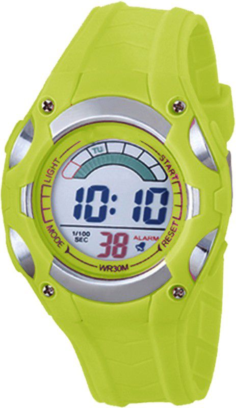 Medium Dial Disco Light & Alarm Multifunction Digital Watch - For Boys & Girls EF28019-3GREEN