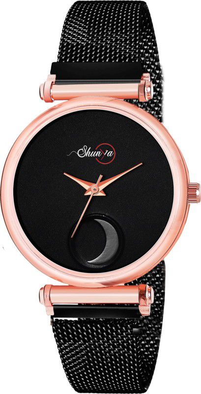 Analog Watch - For Girls New Fashion Women Quartz Black Color Moon Dial Girl's Watch