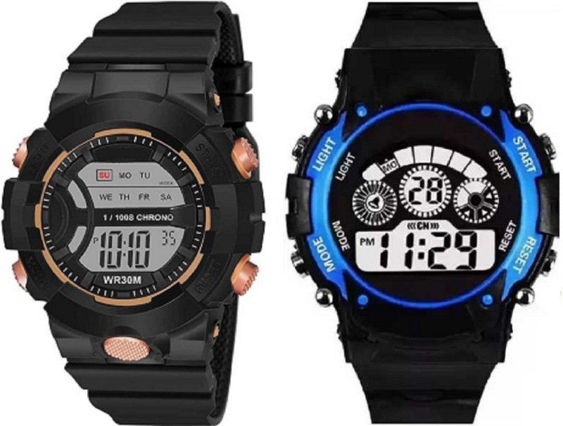Digital Watch - For Boys & Girls (EDC-426) BLACK-BLUE NEW COLLECTION OF ATTRACTIVE COMBO WATCH FOR GIRLS & BOYS