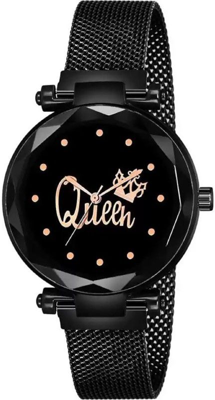Regards Design Exclusive Style Best Return Gift Lovely Friends Analog Watch - For Girls Fashion Mysterious Lady Queen Dial Black Luxury Mesh Magnet Buckle Watches
