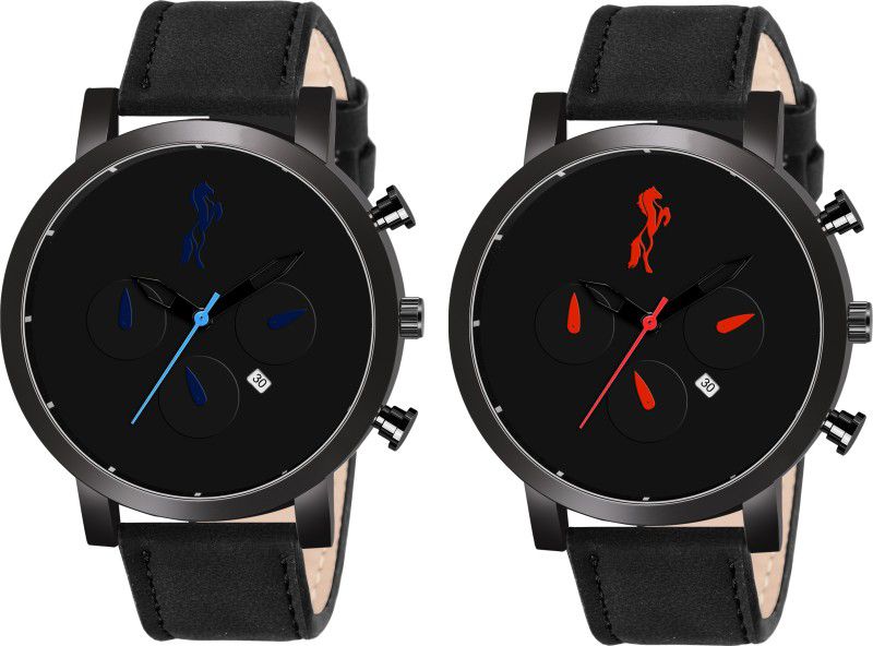 Analog Watch - For Men SY COMBO M1 BD BLK BLU BD BLK RED