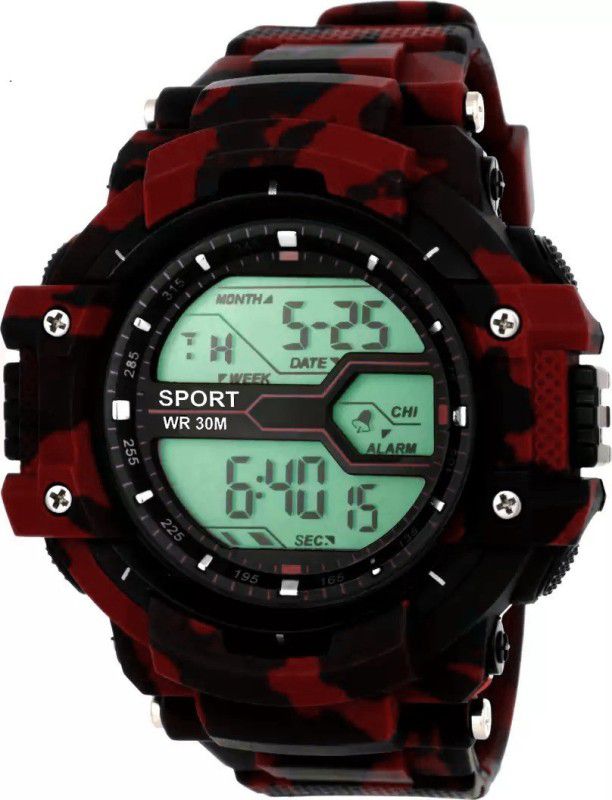 Water Resistance Digital Watch - For Men Sports Digital Dial Men's Watch 3 Army Strap Sports Watch for Men's Kids Watch