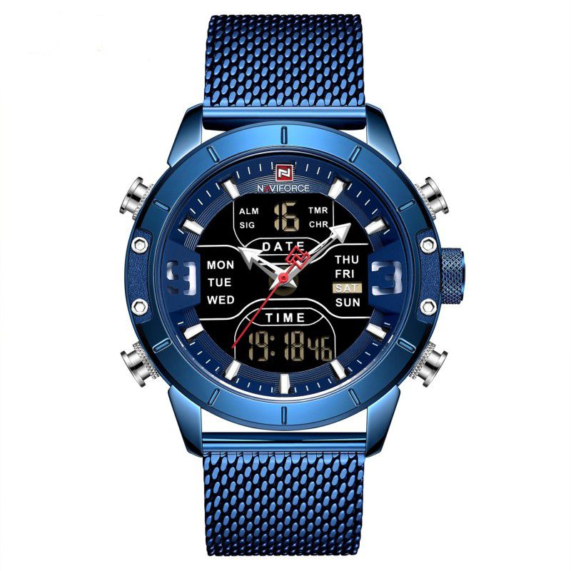 Analog-Digital Watch - For Men NF9153 BLUE