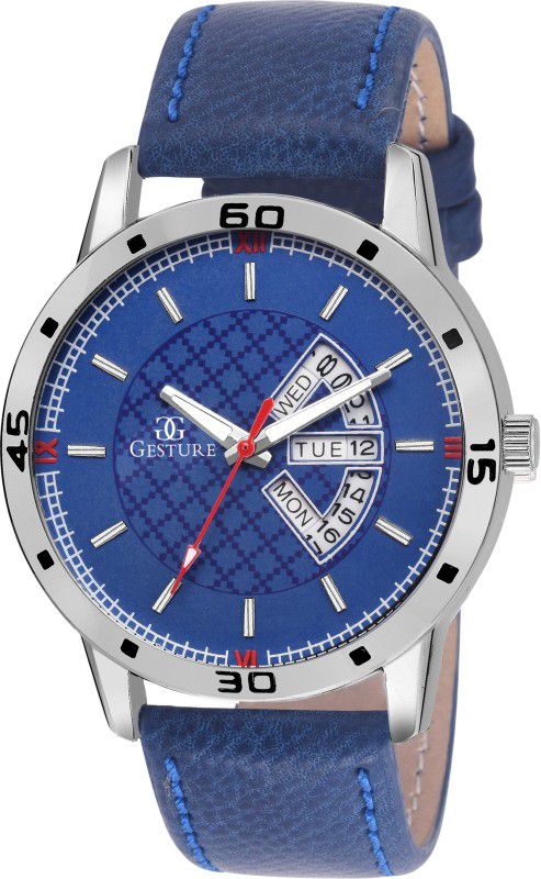 Analog Watch - For Men 1104- Blue Day And Date Strap