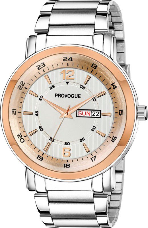 Big and Heavy Day and Date Analog Watch - For Men PRV-202-Rose Gold
