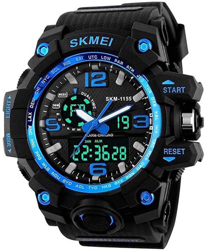 Water&Shock Resistance Alarm , Young Look Mens Watch Analog-Digital Watch - For Men 1155 Blue Analog-Digital Watch - For Men-173