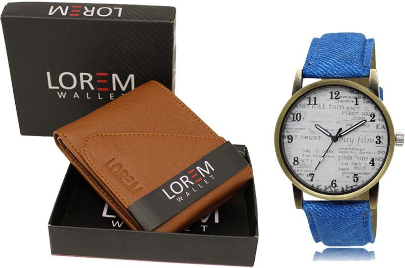 Combo Of Men Watch & Artificial Leather Wallet Analog Watch - For Men FZ-WL01-LR28