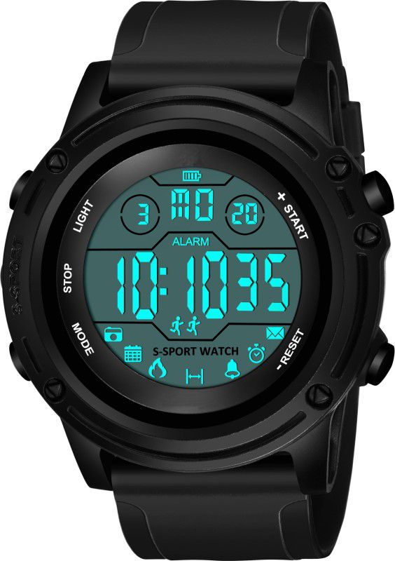 9075 BLACK Waterproof Chorono Digital Watch Digital Watch - For Men