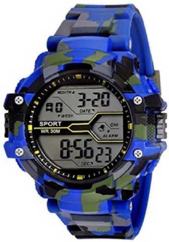 NEW ARMY BLUE MULTI WATCH FOR MEN ( BOYS ARMY ) WITH THE BEST DEAL AND FAST SELLING Digital Watch - For Men RMG-37 KIDS AND BOYS ARMY BLUE PU STRAP MEN Digital Watch - For Boys & Army