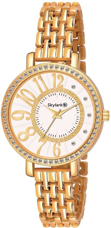 Analog Watch - For Girls Sky-216 Analogue Women's & Girls' Watch (White Dial & Rose Gold Colored Strap)