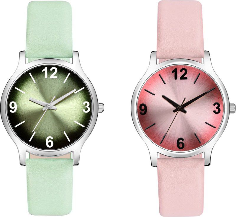 New Formal Shad-color Design Dial And Genuine Leather Strap Analog Watch - For Girls
