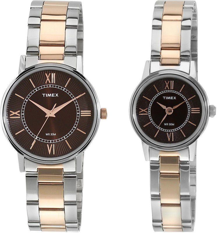 Brown-Dial Analog Watch - For Couple TW00PR214