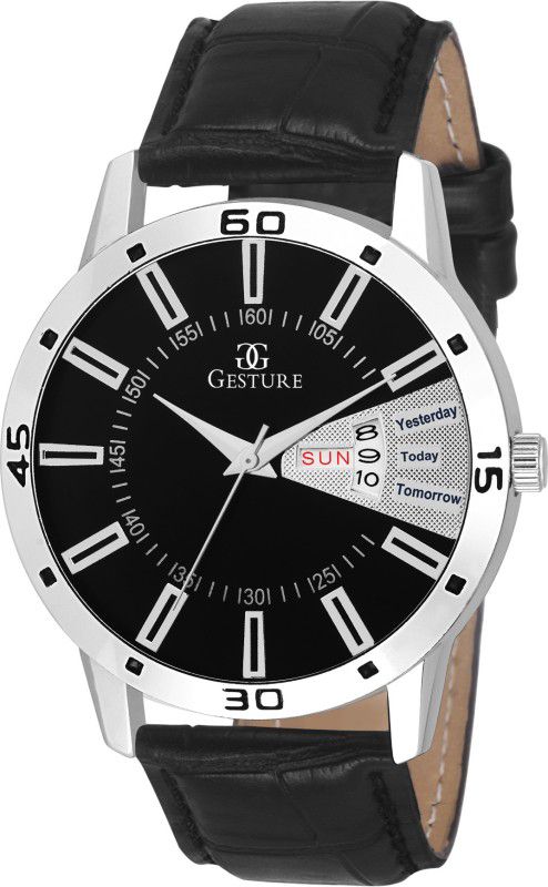 Analog Watch - For Men 1114-Black Day And Date Strap