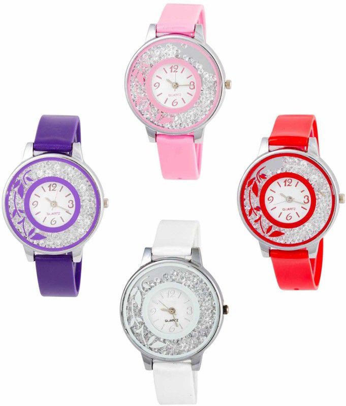 Analog Watch - For Girls Designer Moveble Diamond Combo Watch For Girls & Women ZB-W50
