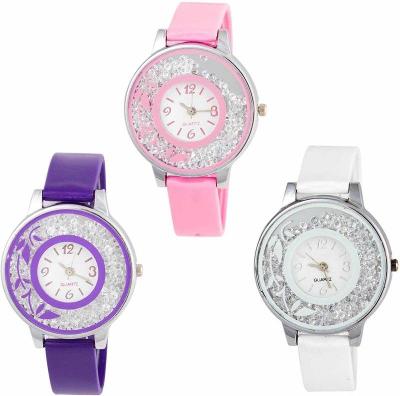 Analog Watch - For Girls Designer Moveble Diamond Combo Watch For Girls & Women ZB-W33