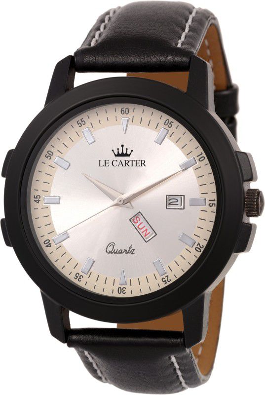 Day & Date Functioning Leather Strap Analog Watch - For Men LCW-6016