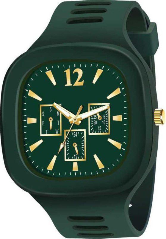 Rage_Green_1103_Shopsy Stylish Attractive Dial Leather Strap Watch Analog Watch - For Men