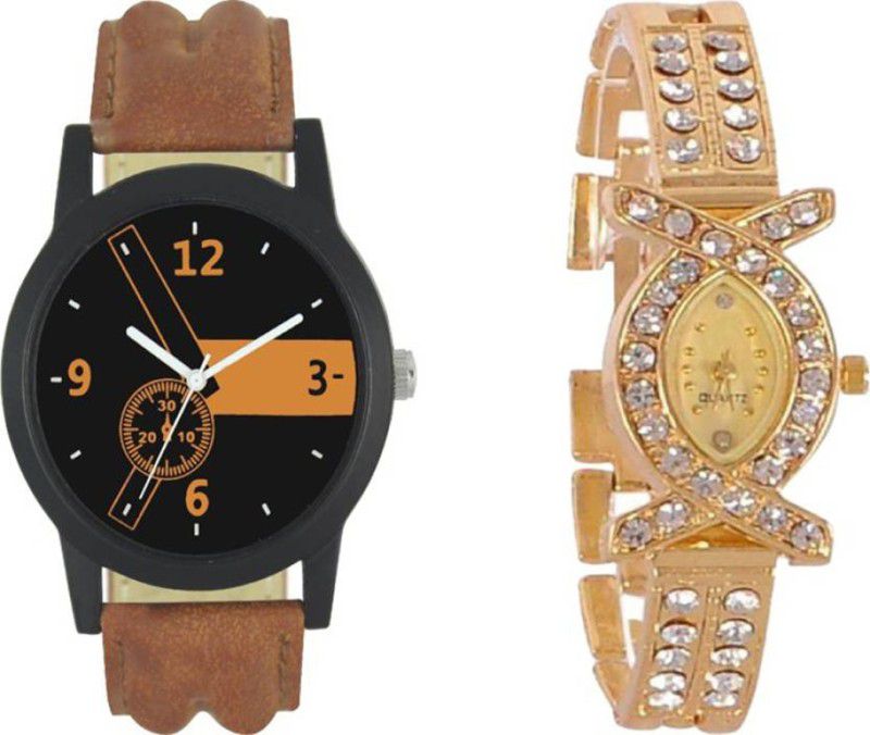 Analog Watch - For Boys & Girls 1114 Latest Attractive Fast Selling Stylist Leather And Steel Strap New Look Women And Men