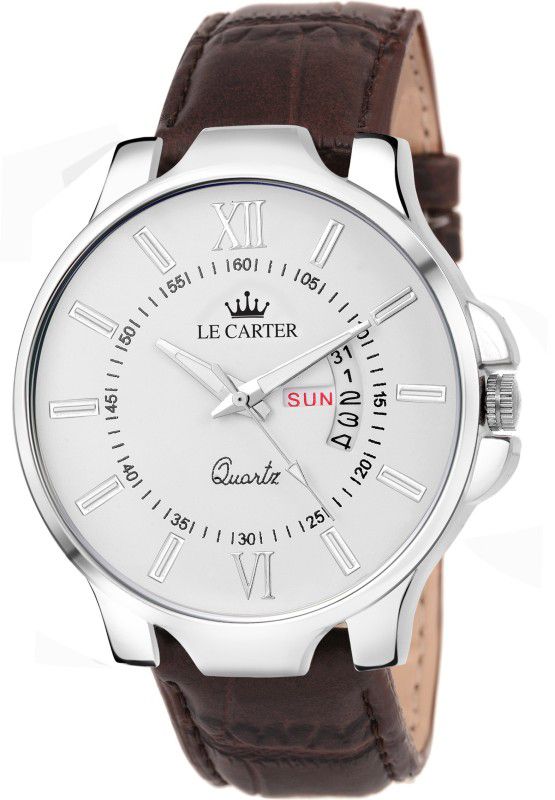 Day & Date Functioning Leather Strap Analog Watch - For Men LCW-6004