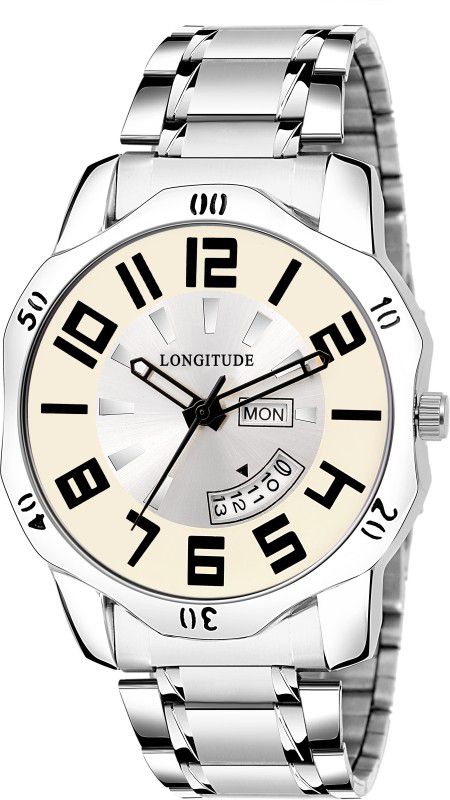 Stylish & Classy Day & Date Functioning Analog Watch - For Men 2008 Off White Color Dial