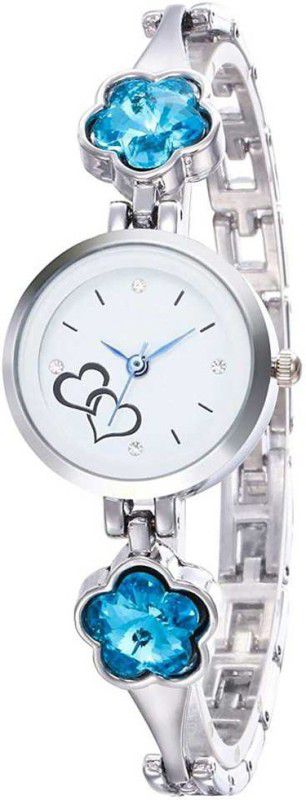 Analog Watch - For Women New Rhinestone Silver Gold Saat Love Heart Lady Bracelet Analog Watch - For Girls