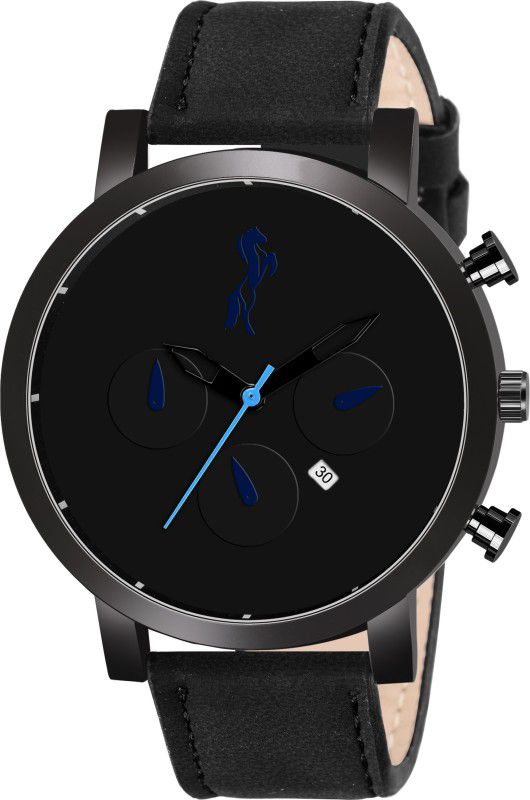 Black Date Unique New Analog Watch - For Men M1 Blue