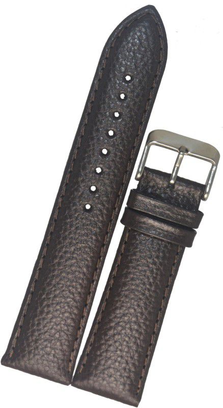 SURU Padded Ogive Tip T154 Grain 22 mm Genuine Leather Watch Strap  (Dark Brown)