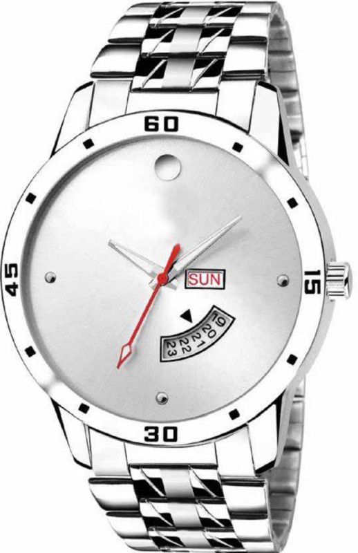 Analog Watch - For Men LATEST STYLISH SILVER COLOURED DIAL WORKING DAY DATE DISCOUNTED SALES PRIUCE POPULAR TRENDY FASHIONABLE