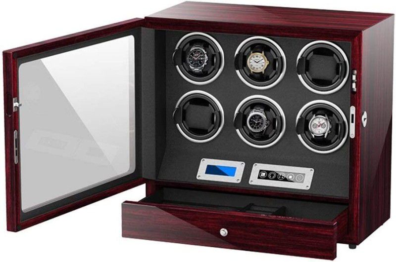 Medetai Premium watch winder for 6+0 automatic watches en 2 quartz clocks, LCD screen and the accompanying remote control. Watch Winder 1950 Watch Winder  (Ebony Black)