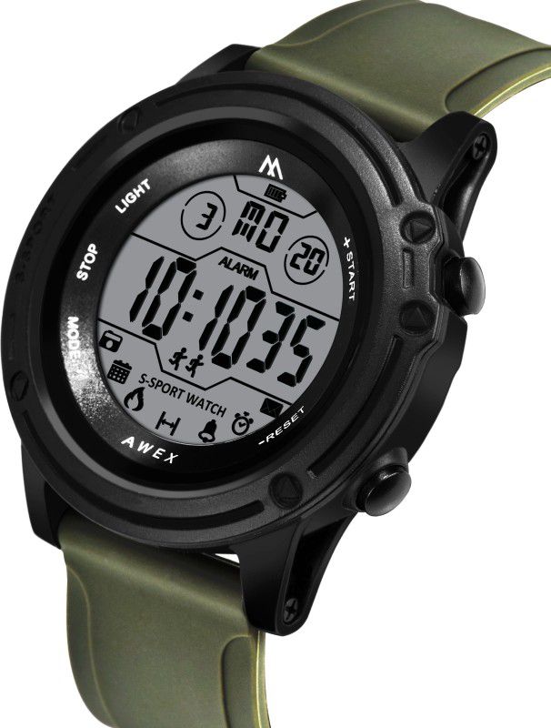 9075 GREEN Waterproof Chorono Digital Watch Digital Watch - For Men