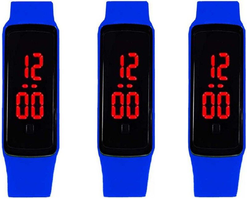 Digital Watch - For Boys & Girls New Generation Attractive Combo Watches Pack Of 3 Unisex Silicone Digital LED Bracelet Band Wrist Watch for Kids, Boys, Men, Girls, Women New Year Stylish Digital Watch - For Boys & Girls