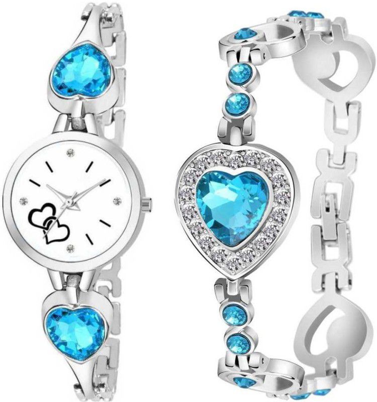Analog Watch - For Girls New Fancy Watch & 10 MM DIL & Blue Stone bracelet Watch For Girls - For Women