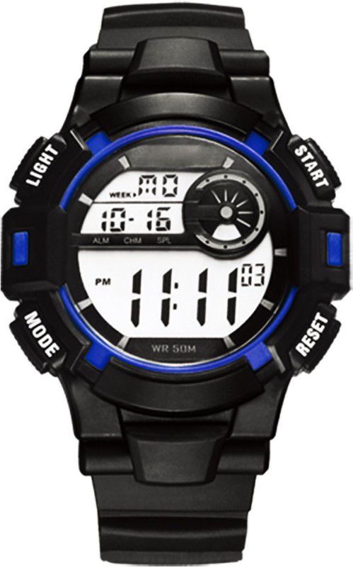 Velocity-M Series Digital Chronograph and Alarm Function Digital Watch - For Men QDR305G-Blue