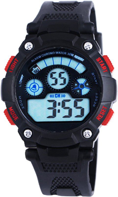 Light Weight Alarm Chrono Function Digital Watch - For Men MR85601092BlackRed