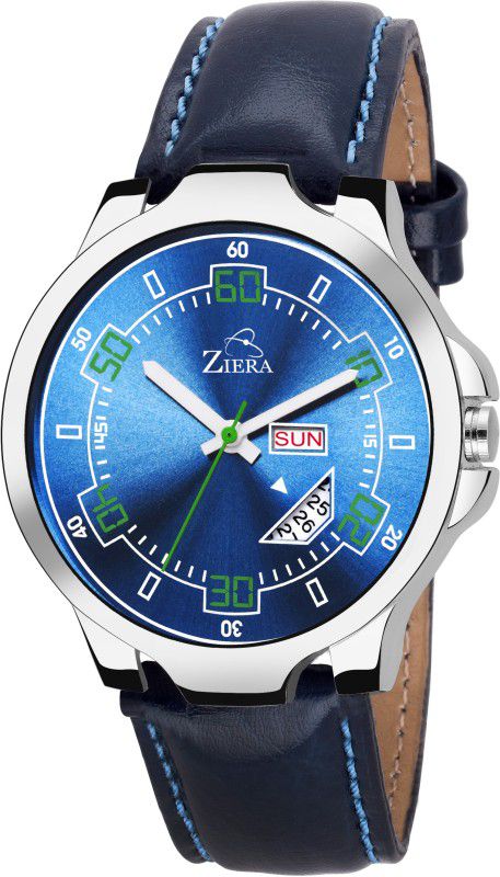 Blue Leather Strap DAY & Date Boy's watch Analog Watch - For Men ZR7096