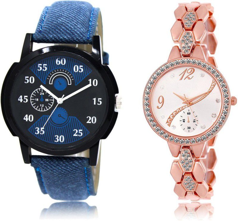 New Latest Designer Combo of 2 Analog Watch - For Couple LR02-LR215