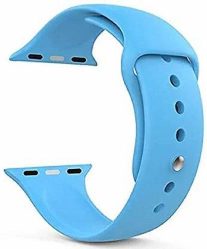 Monkish Soft Silicon Strap Band 44 mm Silicone Watch Strap  (Sky Blue)